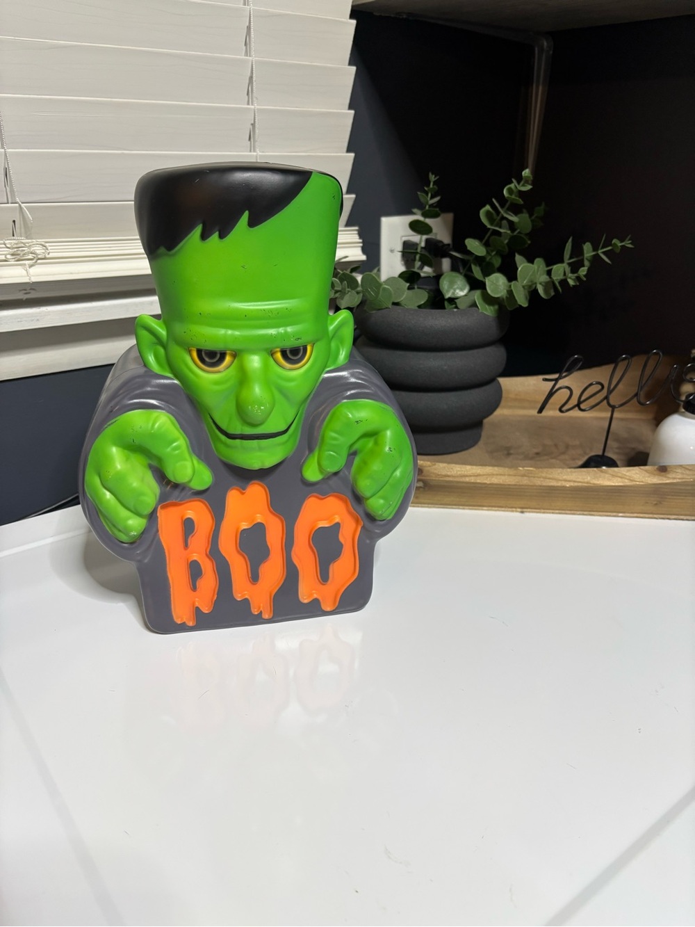 Hyde and EEK! 12" Lit Monster Boo Blow Mold Halloween Decorative Prop